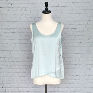 🆕 NEW Calvin Klein Aqua Satin Layered Top S